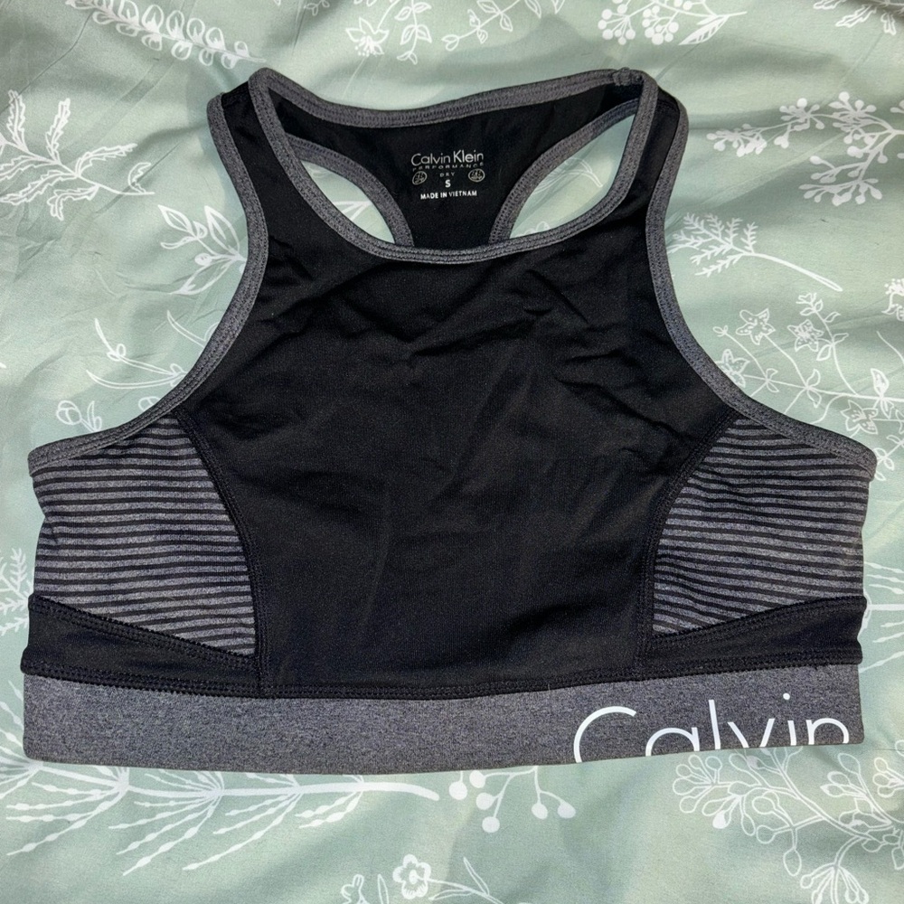 SOLD Calvin Klein Black and Gray Sports Bra
